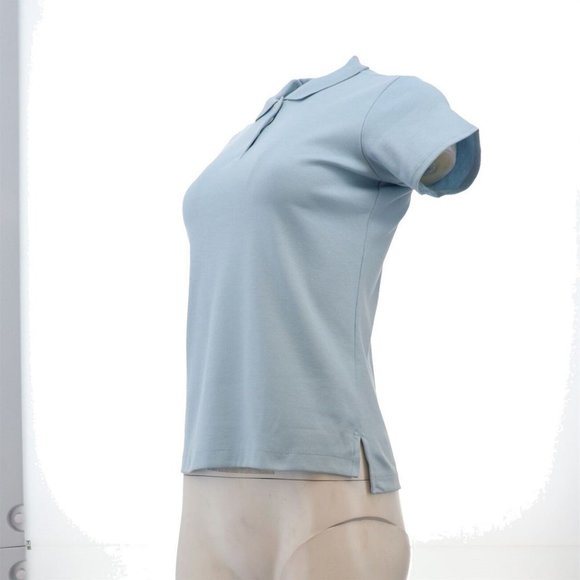 NWT LANDS' END UNIFORM GIRL'S SHORT SLEEVE INTERLOCK POLO SHIRT CHAMBRAY S (7-8) - Picture 2 of 9